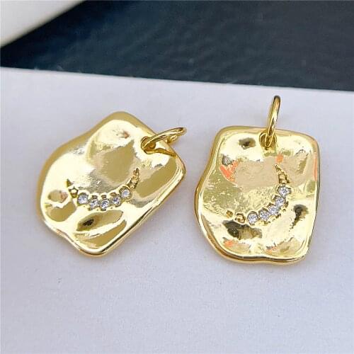 1PCS Real 18K Gold Plated Necklace Pendant Charms for Jewelry Findings Components Making Supplies DIY Cupron Accessories