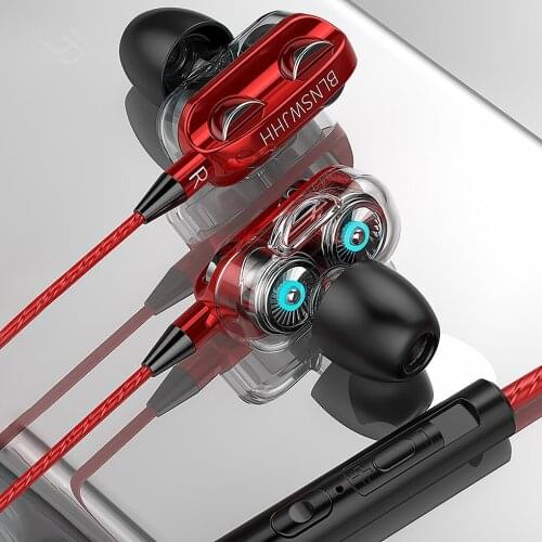 Wire In-ear Headphone With Microphone Extra Bass Noise Isolation Headset For Mobile Phone
