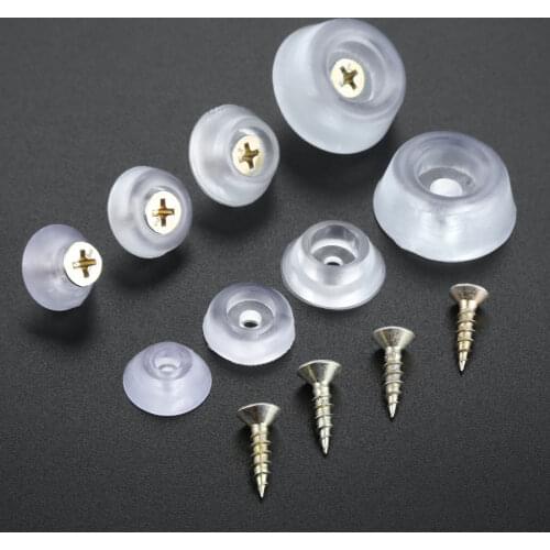 10pcs/lot Rubber Transparent Non-slip Chair Leg Caps Feet Pads Sofa Foot Covers Floor Furniture Legs Protector Pad with Screws
