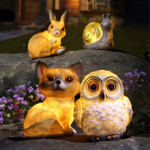 Solar Garden Light Garden Animal LED Light Waterproof Light Lawn Decoration Animal Statue Terrace Garden Party Resin Decoration