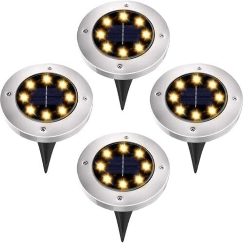 Yohencin Solar Ground Lights,Solar Floor Lights for Outdoor Garden IP65 Waterproof Solar Disk Lights Garden Powered Warm White