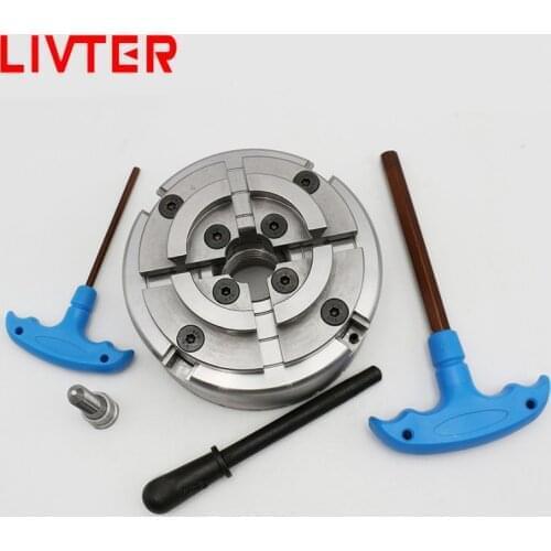 LIVTER 5 inch / 125mm 4 jaw wood lathe chuck for woodworking turning machine