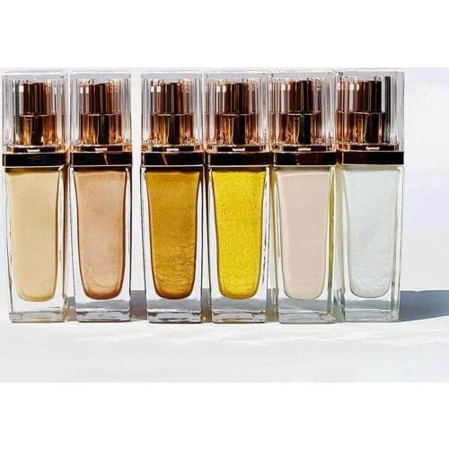 Private Label Makeup Face Body Liquid Brighten Highlight Long Lasting Pigment Foundation high Coverage Highlighter Custom Logo