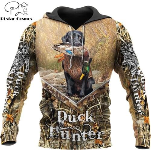 Duck Hunting Dog 3D All Over Printed Hoodie Men Sweatshirt Unisex Streetwear Zip Pullover Casual Jacket Tracksuits KJ0239