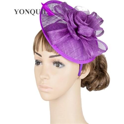 Women Sinamay Fascinators Formal Wedding Hair Accessories Cocktail Hats Party Hairband Bridal Hearwear For Event Millinery Cap