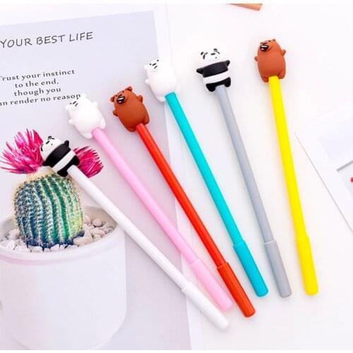 1 Pcs Kawaii Cartoon Bear Gel Pen Smooth Writing Signature Pens Stationery Office Escolar Papelaria School Supplies