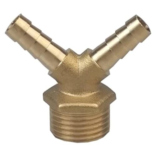 1PCS V-Shaped Double Barb 8mm 10mm Hose Barb TO 1/2" BSP Male Brass Pipe Fitting Gas Connector
