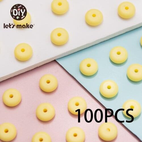 Lets make 100Pcs 12mm Multicolor Silicone Abacus Beads BPA Free Food Grade Newborn Care DIY Necklace Accessories Droppshipping