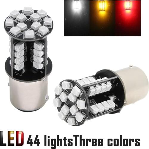 2pcs Canbus BA15S/1156 P21W 44SMD Auto Led 1156 BA15s 1210 3528 Rear Tail Brake Turn Light Bulbs Car Lamp 12 Volts white