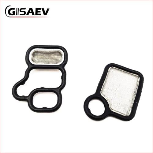 2PCS VTEC Solenoid Gasket Spool Valve Filter Screen For Acura Honda Accord Civic Element CR-V RDX RSX TSX