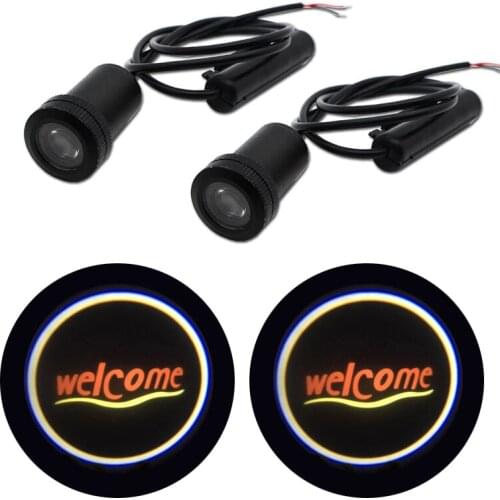 2PCS Universal Welcome Emblem Car Logo LED Door Light Ghost Shadow Laser Courtesy Projector logo light