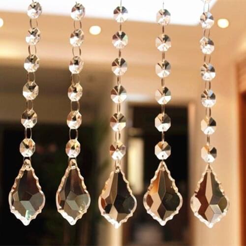 30pcs/lot) 150mm topper clear crystal chandelier garland for weddding cake chain decoration, Diy strand for lamp accessories