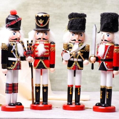 30CM Creative Home Crafts Ornaments Features Gifts New Nutcracker Solid Wood Toys Cloth Minifigure Doll Exciting Collectible