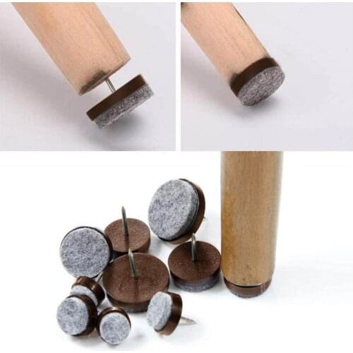 50pcs Slider Glide Pad Round Nail-on Furniture Sliders Chair Non-slip Pads Felt Pad Reduce Noise For Chair/Table/Desk/Dresser