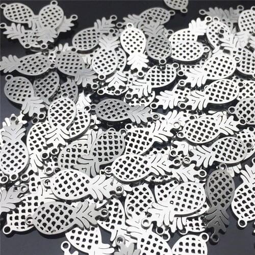 6Pcs 8*22mm Pineapple Charm Ananas Pendant Stainless Steel Never Fade Jewelry Finding Handmake Jewelry Diy Making