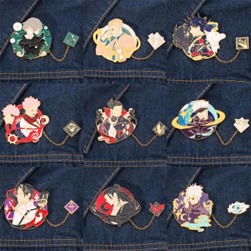 Anime Jujutsu Kaisen Brooch Badge Cosplay Metal Man Woman Brooches Pin Prop Accessories Gift