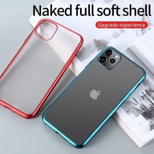 For iPhone 11 Pro Max XR X 10 8 7 Plus Case Shockproof Plating Soft Matte Clear TPU Cover For iPhone XS Max 6S Plus Cover
