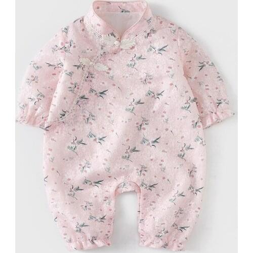 Childrens clothing spring new baby onesies baby romper dress cheongsam romper
