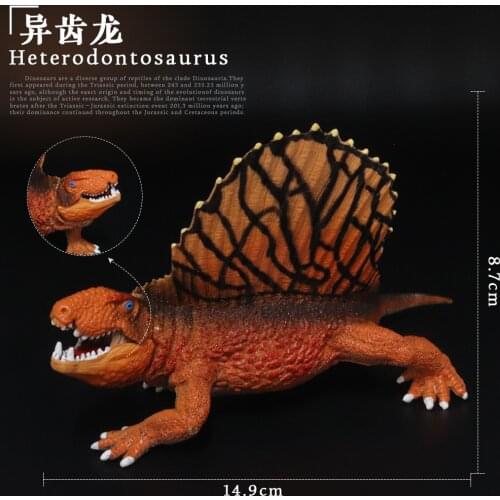 Prehistoric Jurassic Dinosaurs World Heterodontosaurus Big Size Animals Model Action Figures PVC High Quality Toy For Kids Gift