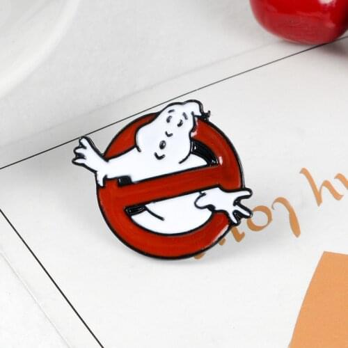 MINGQI Ghostbusters Enamel Pin White Ghost Badge Brooch Bag Clothes Lapel pin Cartoon Fun Movie Jewelry Gift for fans Friends