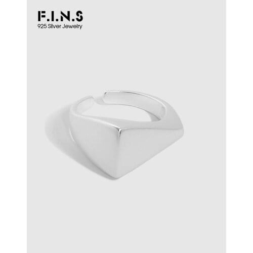 F.I.N.S INS Design Matte Surface Texture S925 Sterling Silver Open Ring Female Geometric Minimalist Fine Jewelry Women Accessory