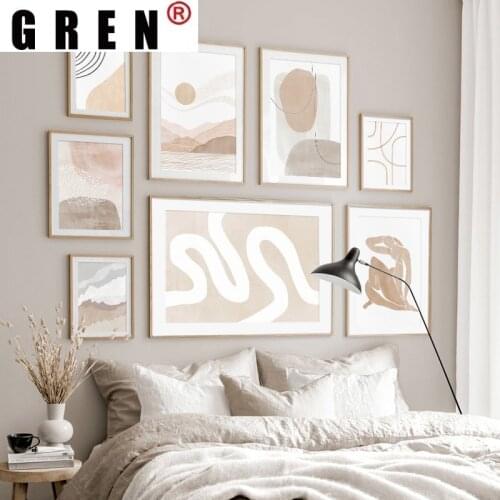 GREN Bohemia Abstract Geometry Shape Line Drawing Canvas Painting Wall Art Print Poster Picture Modern Living Room Home Decor