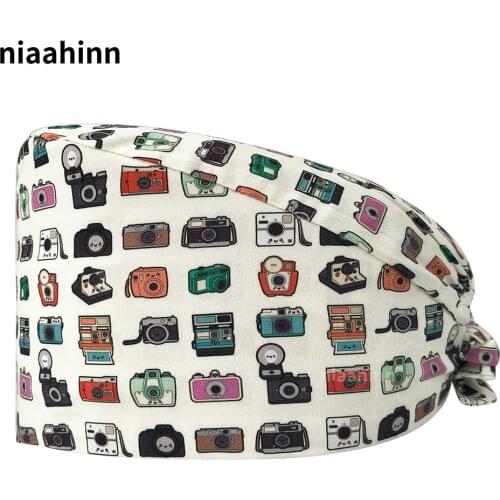 Printing Pet Hospital Operating Doctor Nurse Caps Medical Surgical Caps Dentistry Hats High Quality Unisex Adjustable Women&men