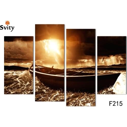 4 Piece Hot Sel l Everything is going smoothly Modern Home Wall Decor painting Canvas Art HD Print Painting for living room