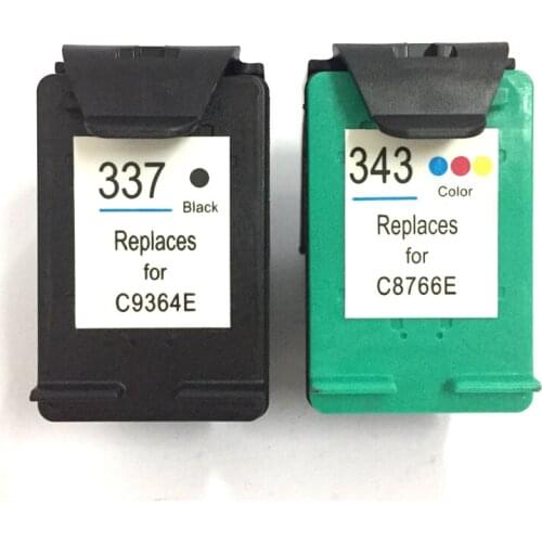 Vilaxh 337 343 Compatible Ink Cartridge Replacement for HP 337 343 for Photosmart C4180 2575 Deskjet 6940 Officejet 6130 Printer