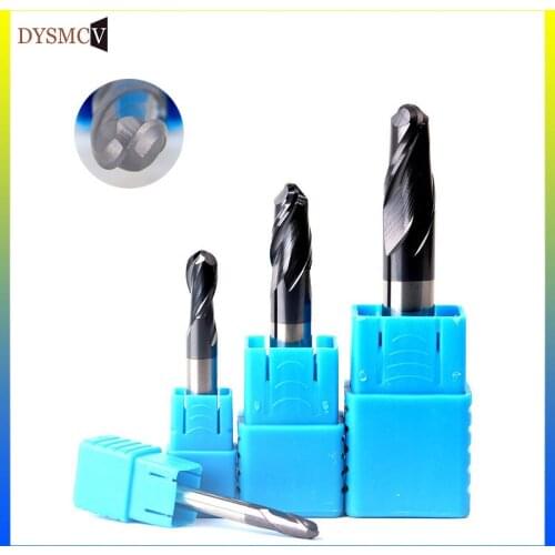 1pcs HRC50 mill 4mm 5mm 6mm 8mm 10mm 12mm Ball Nose End Mill 2 Flute End Long 75mm 100mm Solid Carbide EndMills CNC Milling Tool