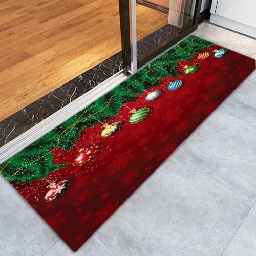Christmas Printed Welcome Doormats Anti-slip Floor Mats Bathroom Kitchen Carpet Absorbent Kitchen Rugs Welcome Rug Entrance Mat