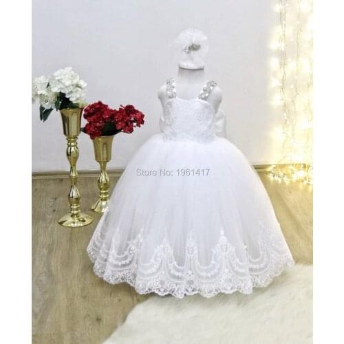 Flower Girls Birthday Banquet Lace Stitching Dress Girls Attend The Eucharist Party To Exchange The First Dress On Campus