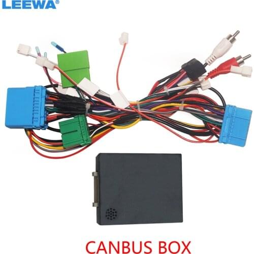 LEEWA Car Stereo Audio 16PIN Android Power Cable Adapter With Canbus Box For Honda Odyssey 04-08 Wiring Harness #CA6485