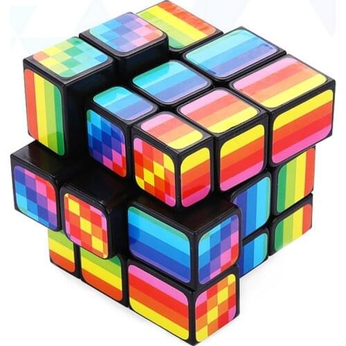 Magic Cube Magnetique Anti Stress bandaged cube Rainbow PVC Sticker Speed Cubes Puzzle Neo Cube Children Educational Toys gift