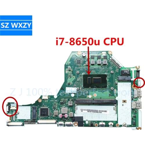 For Acer Aspire A515-51 A315-53 Laptop Motherboard With SR3L8 i7-8650u CPU 4GB RAM C5V01 LA-E891P NBH2B11004 DDR4 MB 100% Tested