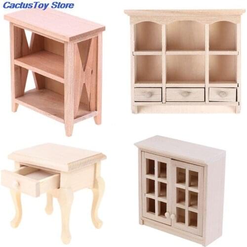 Hot Sale Cabinet Model Chest Cupboard Shelf White Cabinet Kitchen Dining Display Display Doll House Kitchen Dollhouse Accessory