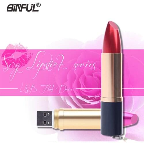 Fashion girl Pen Drive woman U Disk Metal Lipstick Shape Genuine 4GB 64GB 8GB 16GB 32GB USB Flash Lady Memory Sticks
