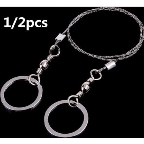 Outdoor 550mm(21.6'') Emergent Survival Wire Saw Camp Hike Hunt Fish Hand Tool Fretsaw Bushcraft Kit Mountainclimb Cut