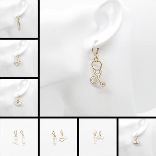 New Nurse Doctor Earrings, Medical Icon Earrings, Stethoscope Earrings, Syringes, Nurse Hat Earrings Unisex Earrings