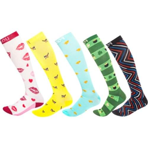 2020 New Animal Compression Stockings Unisex Nylon Chick Head Funny Socks Varicose Veins Blood Circulation Pressure Outdoor