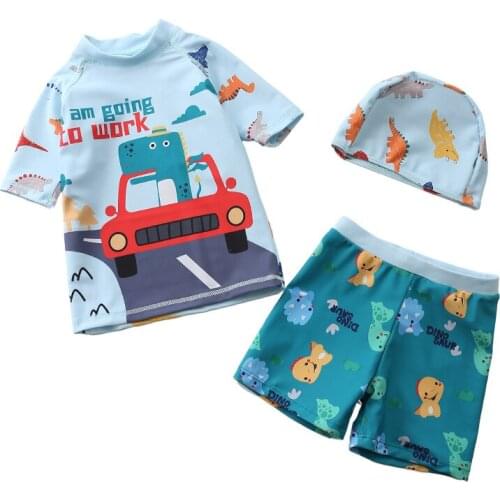 New childrens swimsuit boys split three-piece swimsuit dinosaur baby big, medium and small childrens baby swimsuit XYY-173