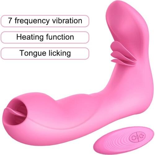 Oral Tongue Licking Butterfly Dildo Vibrator G Spot Clitoris Stimulator Wireless Remote Control Vibrador Sex Toys for Women