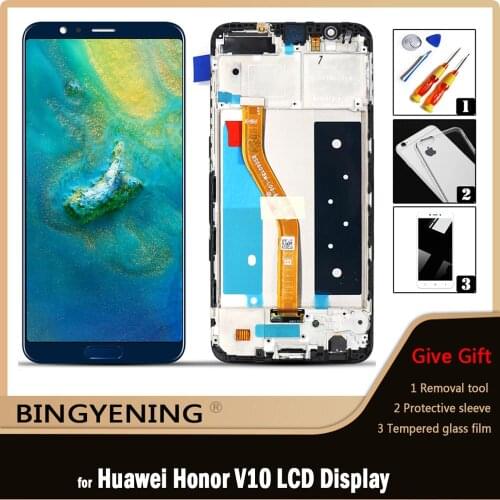 Original For Huawei Honor V10 LCD Display Screen Touch Digitizer Assembly For 5.99 inch Honor V10 BKL-AL20 BKL-AL00 With Frame