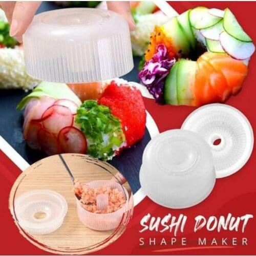 Donut rice ball mold Donut Shape Onigiri Form Plastic Kit Set Seaweed Rice Press Sushi Mold Making Easy Non-Stick Maker DIY G3F4