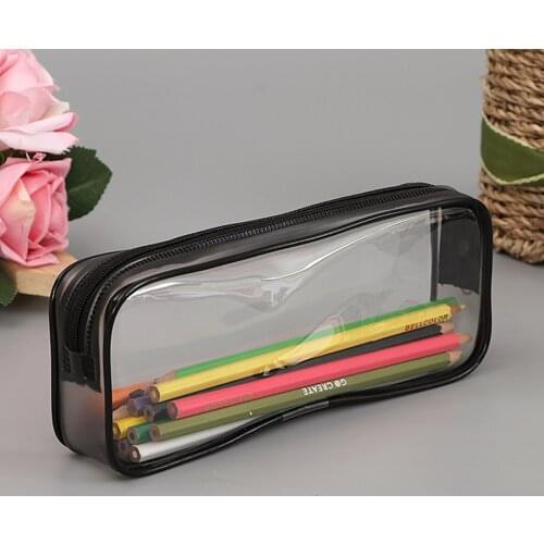 Transparent PVC Pencil Case Clear Stationery Bags Small Storage Bag Makeup Pouch School Supplies for kids