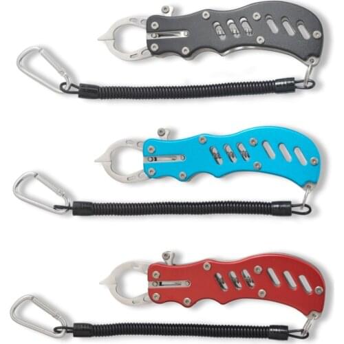 Aluminum Alloy Fishing Grip Portable Fish Lip Grip Trigger Lock Fishing Tackle Gripper Grabber Grab Tool Fishing Tackle Tools