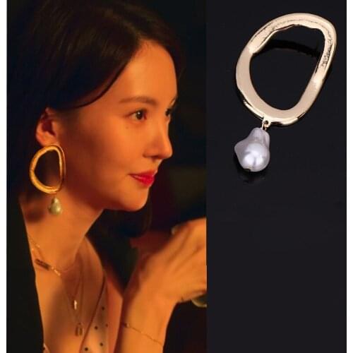 Fashion new creative design French retro exaggerated personality high quality Round Earrings