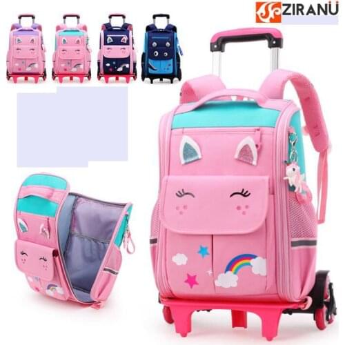 School bag on wheels for girls School Rolling backpack student wheeled backpack children school Trolley Bag Rucksacks for kids