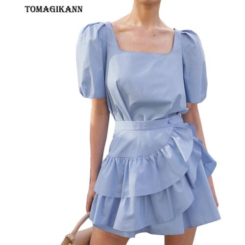 TOMAGIKANN Solid Summer Dresses