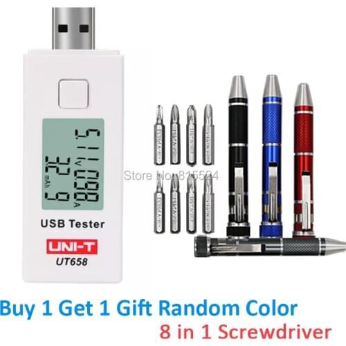 UNI-T UT658 UT658B USB Tester Voltmeter Ammeter Digital LCD Voltage Monitor Current Meter Capacity Tester 9V 3A With Backlight